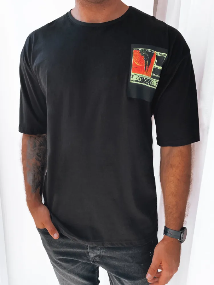 Koszulki Męskie>Dstreet T-shirt męski z nadrukiem czarny RX5304