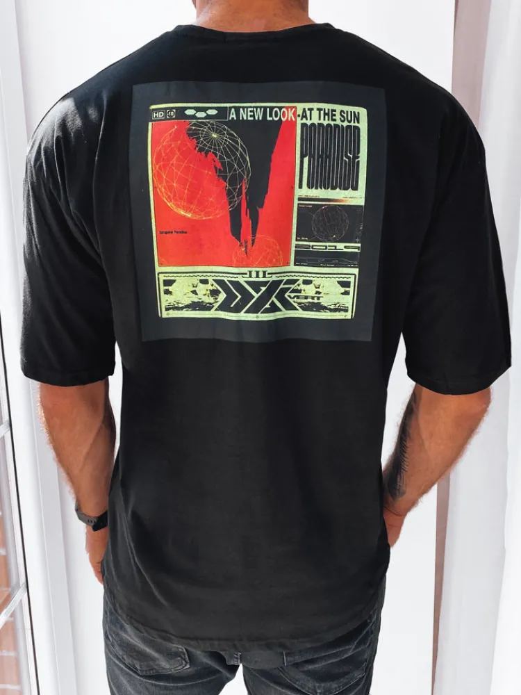Koszulki Męskie>Dstreet T-shirt męski z nadrukiem czarny RX5304