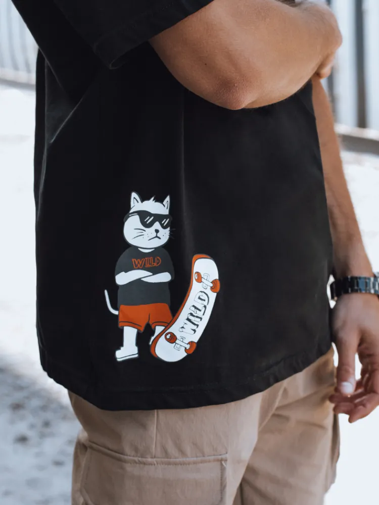 Koszulki Męskie>Dstreet T-shirt męski z nadrukiem czarny RX5531