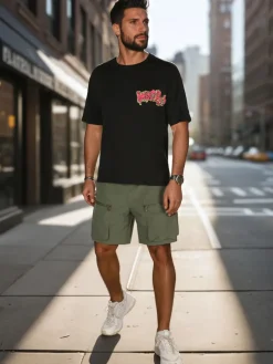 Koszulki Męskie>Dstreet T-shirt męski z nadrukiem czarny RX5645