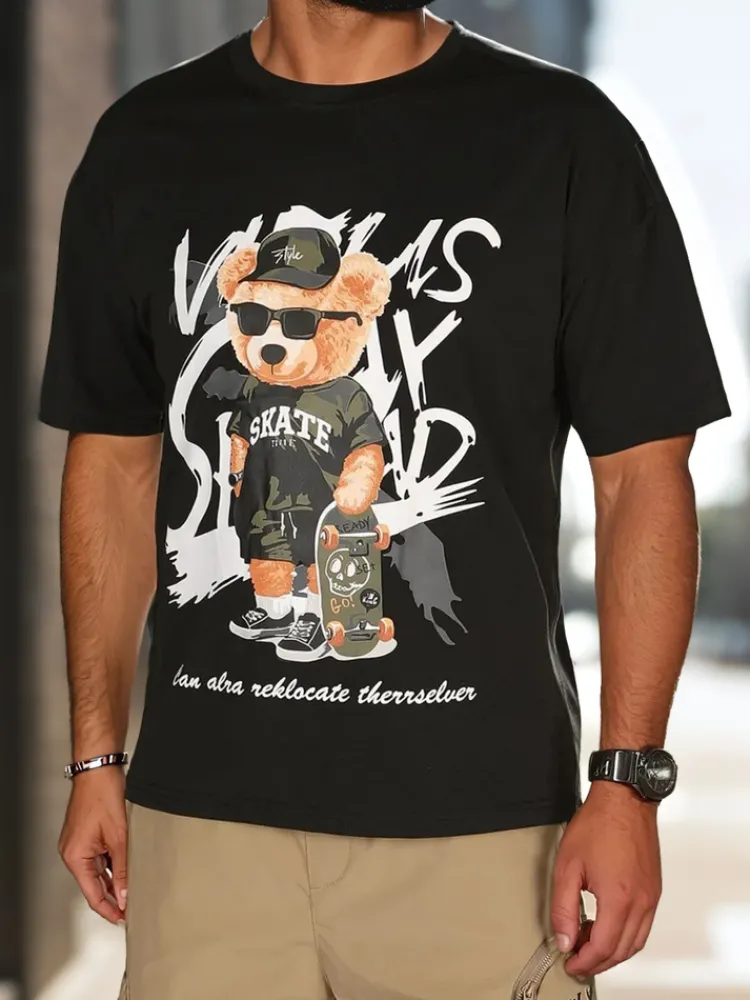 Koszulki Męskie>Dstreet T-shirt męski z nadrukiem czarny RX5646