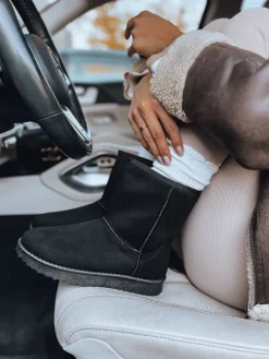 Botki>Dstreet Zamszowe botki damskie STELLAR czarne ZY0407