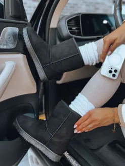 Botki>Dstreet Zamszowe botki damskie STELLAR czarne ZY0407