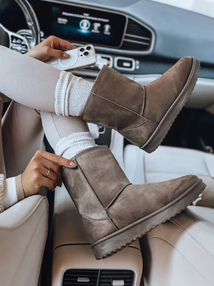 Botki>Dstreet Zamszowe botki STELLAR khaki ZY0397